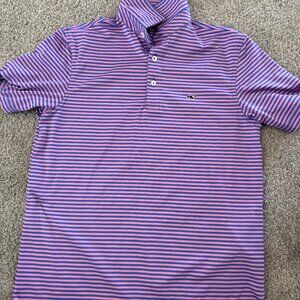 Vineyard Vines Performance Polo size XS purple and pink stripe
